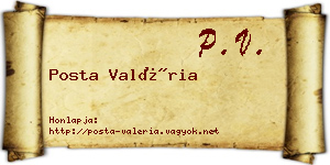 Posta Valéria névjegykártya